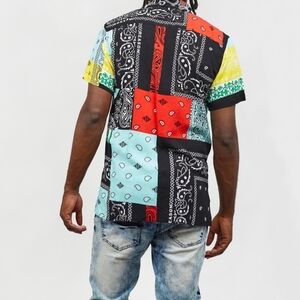 Reason Brand Intersect Print Button Down Shirt NWT Size Medium E-2879